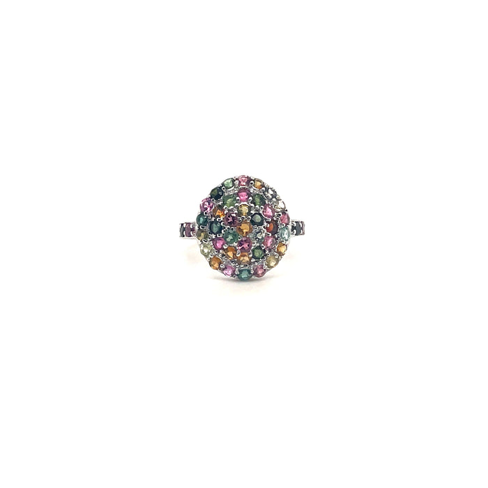 Multi Tourmaline Ring in .925 Sterling Silver - KSR 11711-0