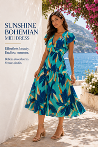 Sunshine Bohemian Midi Dress