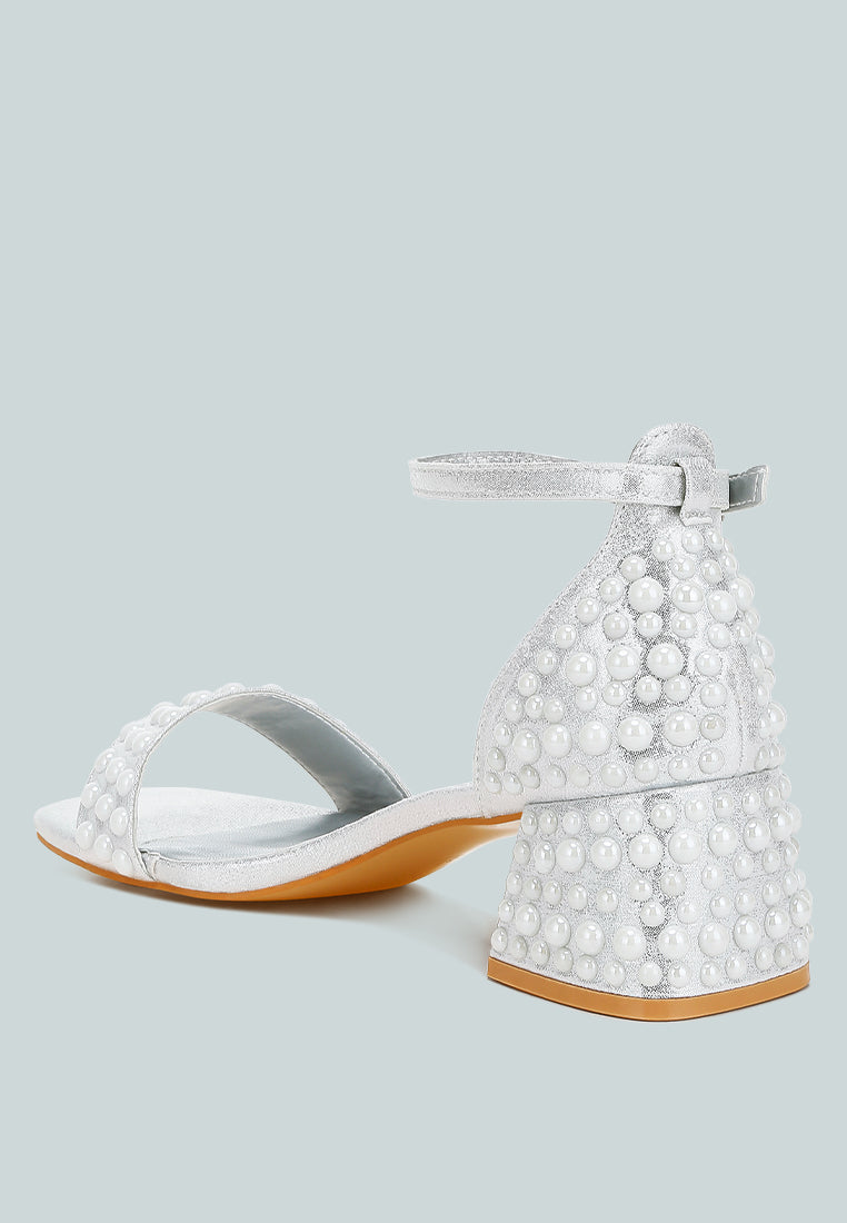 Nocturnal Rhinestone Embellished Shimmer Sandals-2