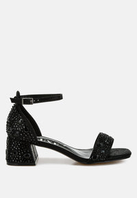 Nocturnal Rhinestone Embellished Shimmer Sandals-7