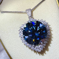 20 Carat Moissanite 925 Sterling Silver Pendant Necklace