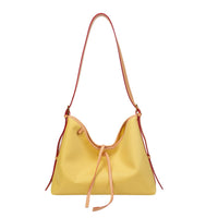 Colorblock Water-Resistant Hobo Tote Bag with Leather Trim-6
