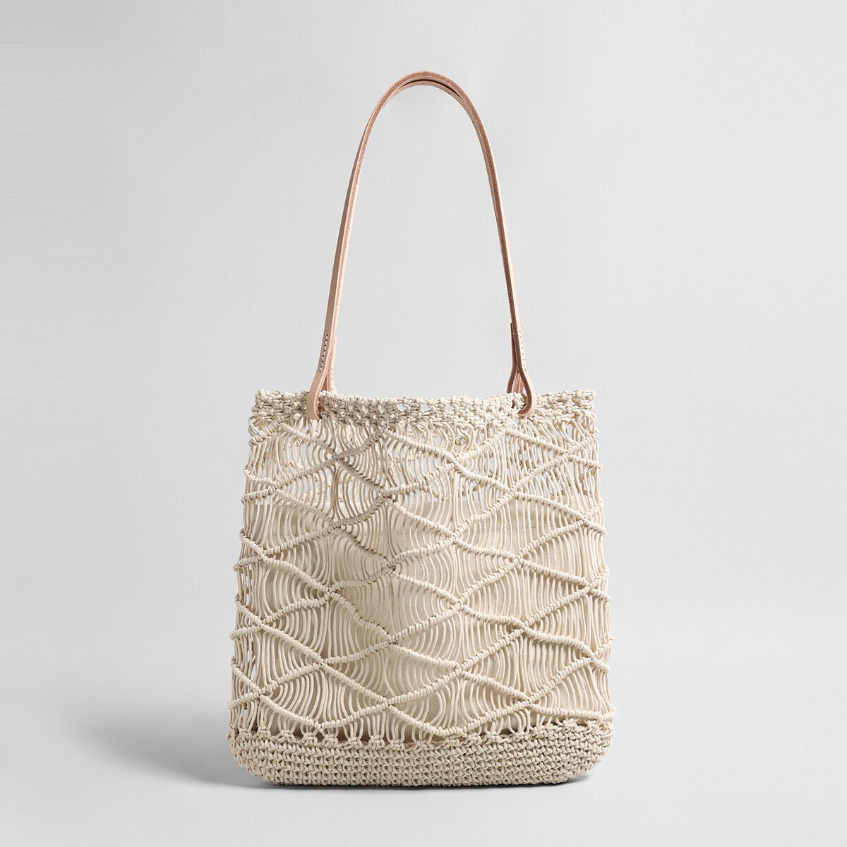 Macramé Woven Summer Tote – Large Capacity Beach Shoulder Bag-0