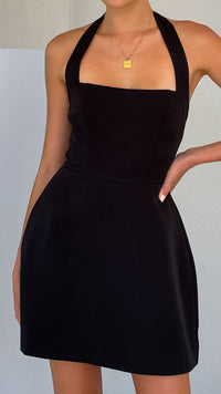 Black Halter Dress-4