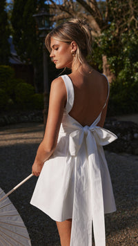 Portofino Linen Fit-and-Flare Mini Dress (syncee)