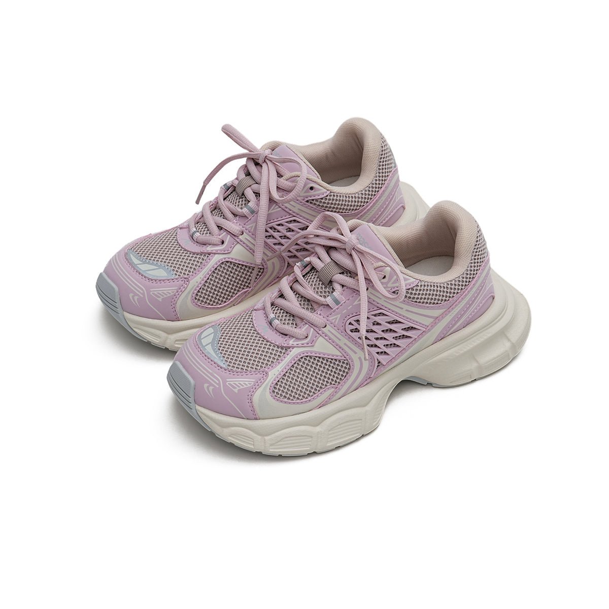 Women's Mesh Chunky Athletic Sneakers – Lavender Platform Trainers-1